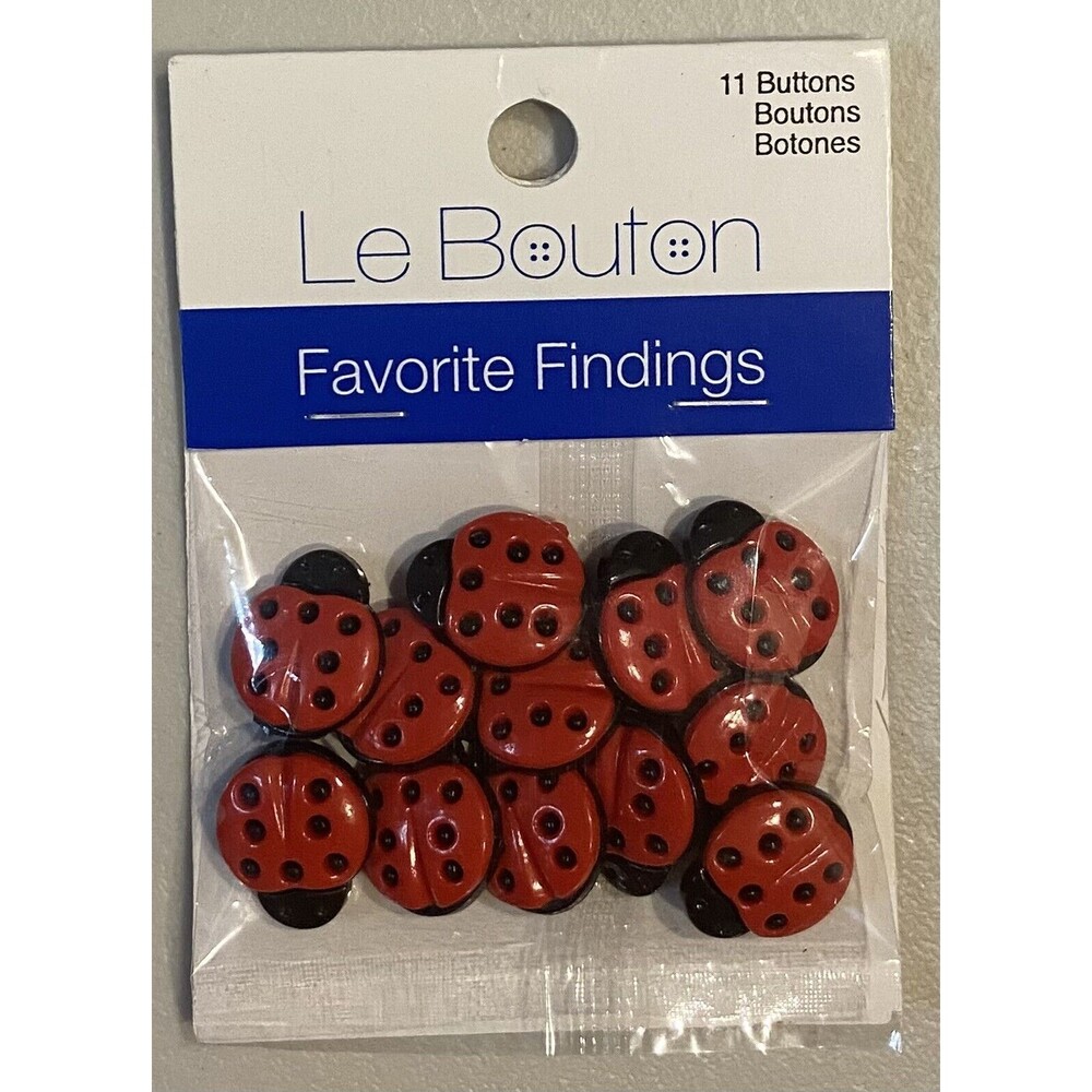 Le Bouton Ladybug Buttons 11pc New In Package #B009